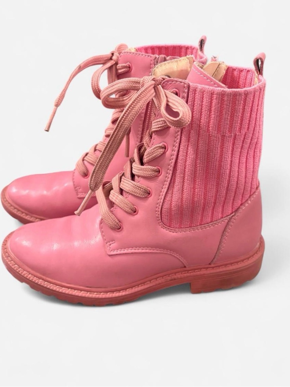 Kids Sam Edelman Pink Lace-Up Ankle Boots